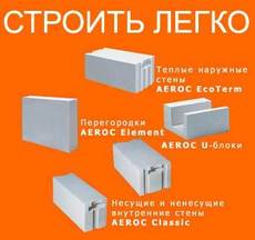 Газобетонні блоки Аерок питомоїщільності D 300