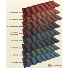 Елітна металочерепиця з кам&#39;яною посипкою.