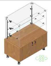 Скляне торгівельне обладнання та меблі, прилавки, вітрини