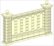 міжколонного секції, паркан