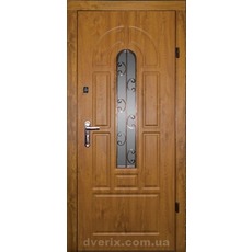 Входные двери с ковкой и стеклопакетом