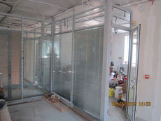 Перегородки офісні, цельностекляние