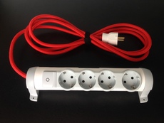 Подовжувач електричний з проводом в текстильній оплетке