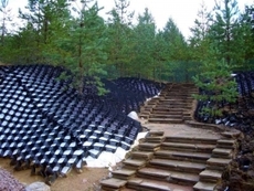 Укріплення схилів георешітки