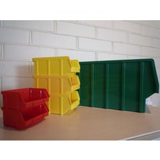 Пластикові ящики для метизів / стелажі для ящиків