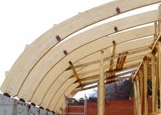 Гнуто клеєні балки, гнуті балки, гнуті елементи, гнутоклеєні