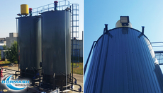 Ємності зберігання бітумної емульсії.