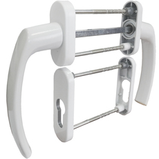 Балконна ручка 2-стороння c накладками під циліндр (біла)