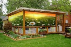 Фотосетка для альтанки, веранди, тераси, декор ландшафтний.