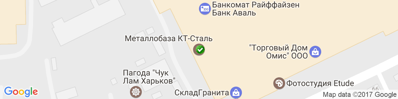 Карта об'єктів компанії КТ Сталь Карта об'єктів компанії КТ Сталь