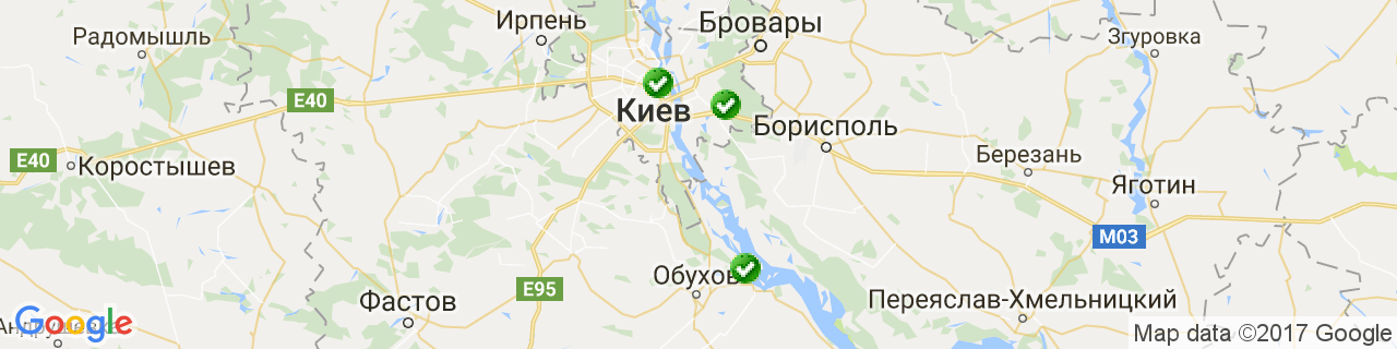 Карта об'єктів компанії Muntyanu Design Bureau Карта об'єктів компанії Muntyanu Design Bureau